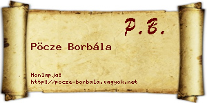 Pöcze Borbála névjegykártya