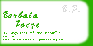 borbala pocze business card